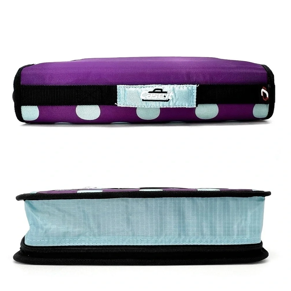 Case-It “The Classic” 2” Three Ring Binder Purple with Blue Polka Dots 3 New NWT